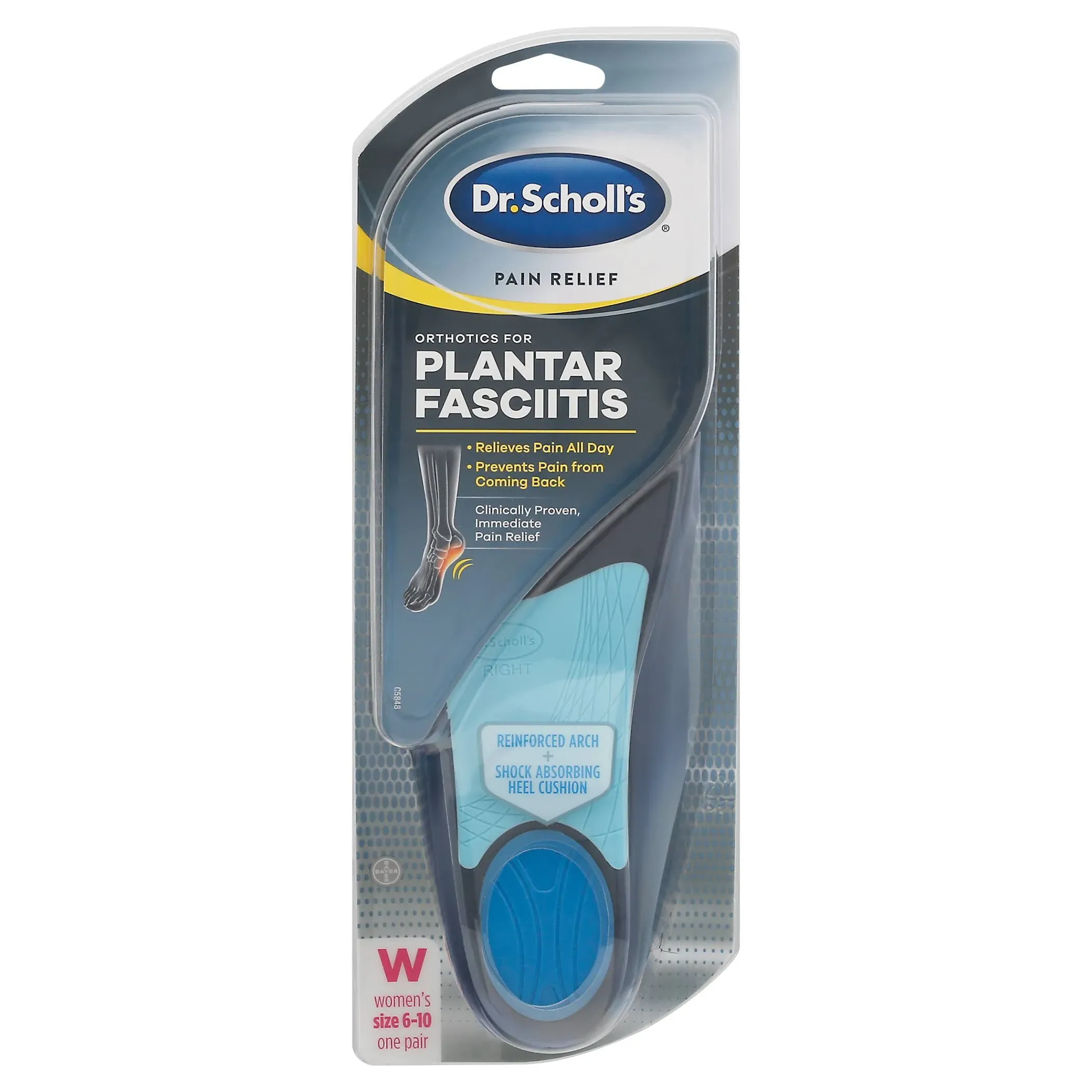 Dr. Scholl’s® Plantar Fasciitis Pain Relief Orthotics Scientifically Designed to Relieve Pain of Plantar Fasciitis, Cut to Fit Inserts: Women's Size 6-10, 1 Pair