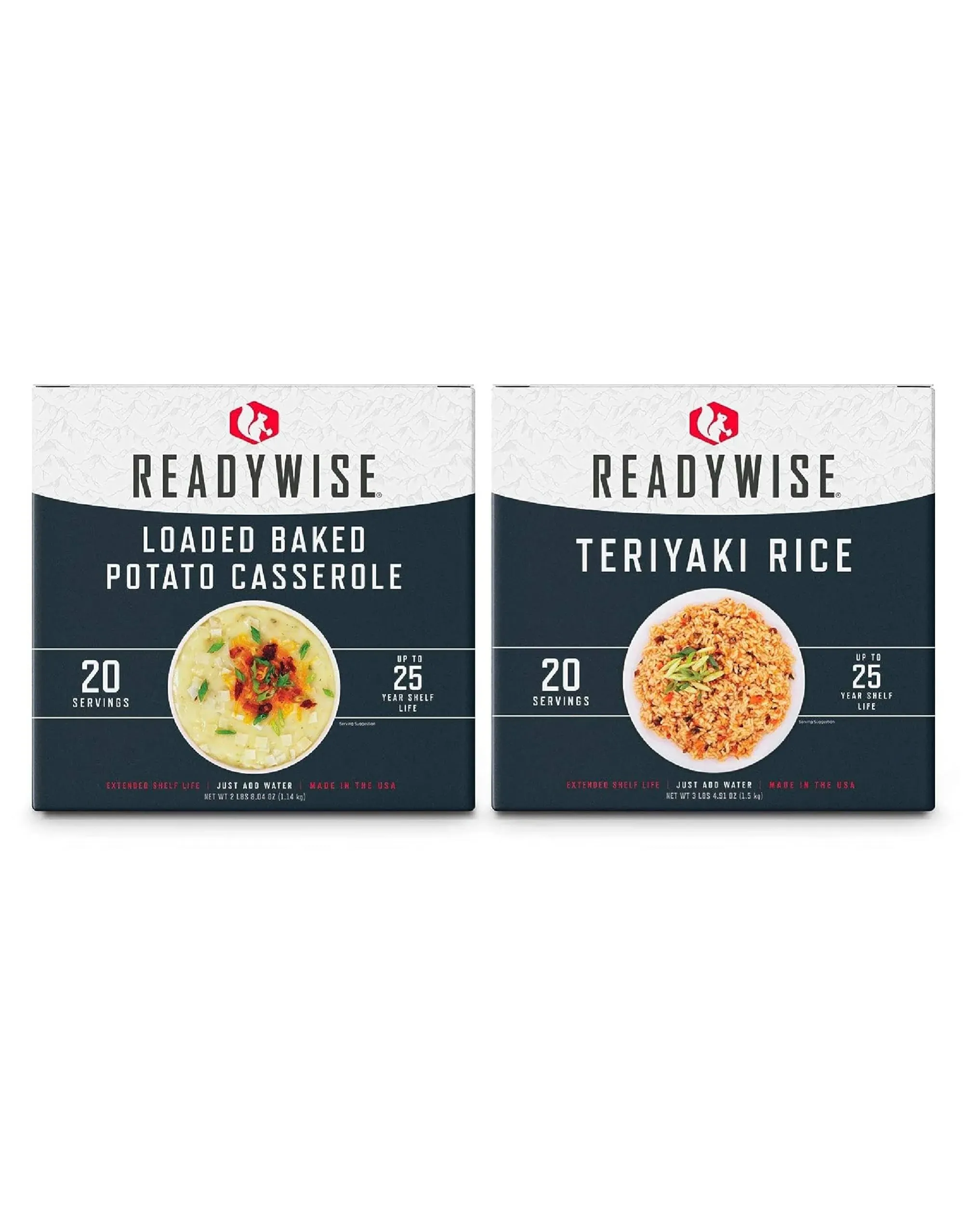 READYWISE - Gluten Free, Entrée Box Kit, 20 Servings, 2 Boxes, MRE, Freeze Dried Food, Emergency Kit, for Hiking, Camping Essentials, Hurricane Preparedness Items, & Food Storage, 25-Year Shelf Life