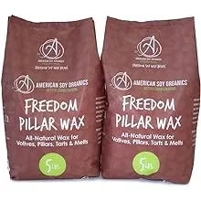 American Soy Organics- Freedom Soy Wax Beads for Pillar Candle Making – Microwavable Soy Wax Beads – Premium Soy Candle Making Supplies (45-Pound Bag)