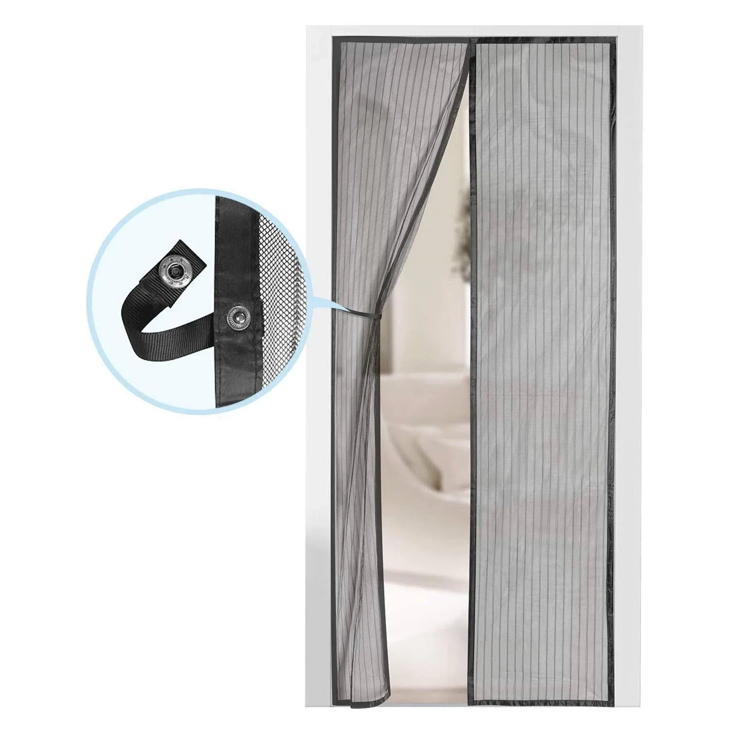 Magnetic Screen Door, Self Sealing, Heavy Duty, Hands Free Mesh, Keeps Bugs Out