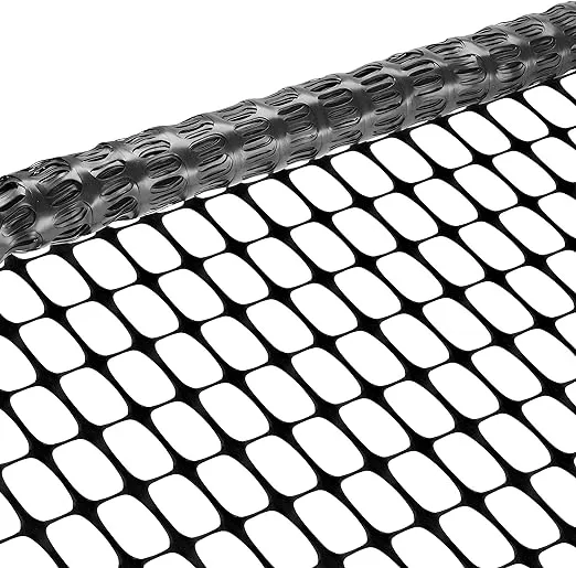 BOEN 4' x 100' Black Temporary Fencing, Mesh Snow Fence, Plastic, Safety Garden Netting, Above Ground Barrier, for Deer, Kids, Swimming Pool, Silt, Lawn, Rabbits, Poultry, Dogs