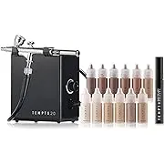 TEMPTU Airbrush Makeup System 2.0 Premier Kit: Airbrush Makeup Set for Professionals Includes S/B Silicone-Based Foundation Starter Set & Cleaning Kit, Travel-Friendly