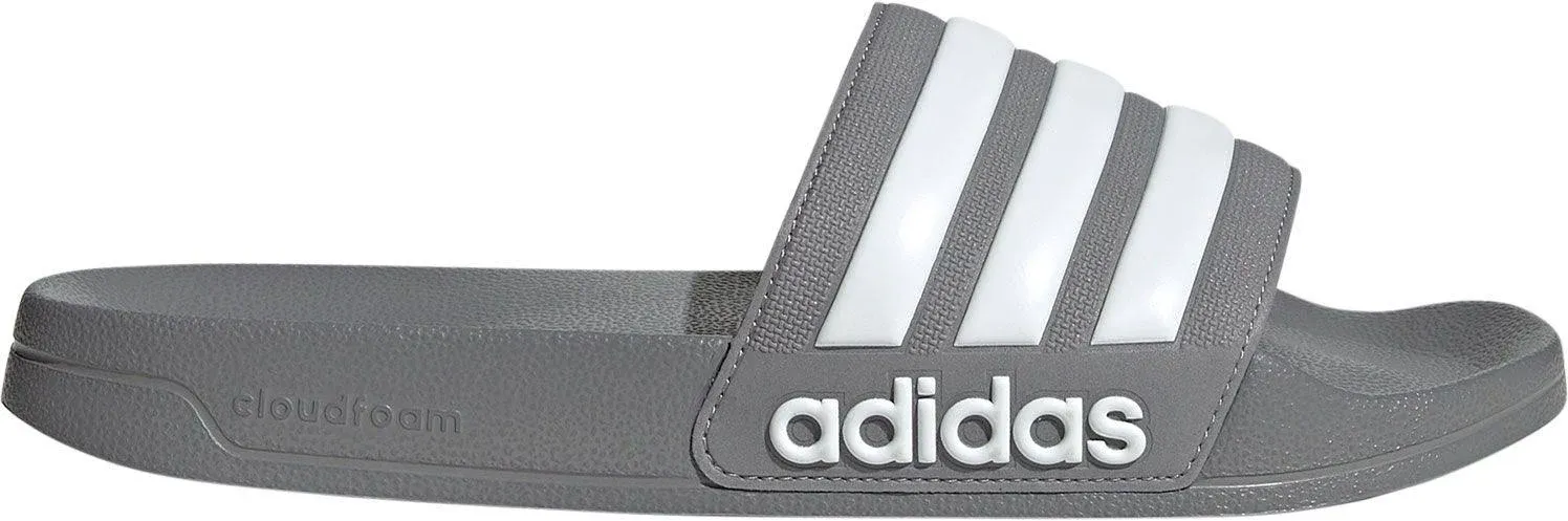 Adidas Men's Adilette Shower Slides, Grey/Cloud White