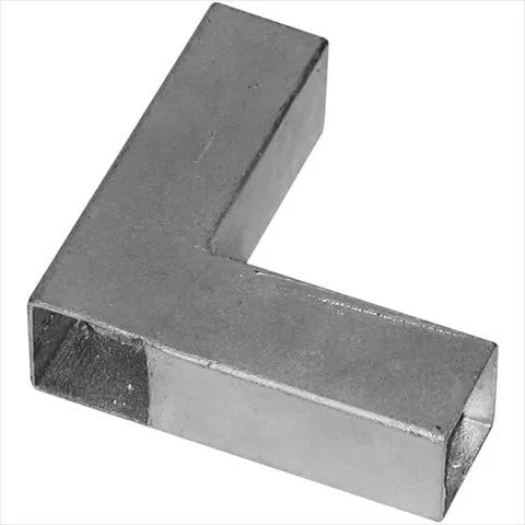 Silver 2 Way Square Pipe Connector Fittings for 0.98inch Square Tube Pack of 2