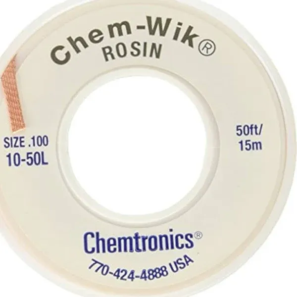 Chemtronics Desoldering Braid Chem-Wik Rosin 10-50L 0.10" 50ft.