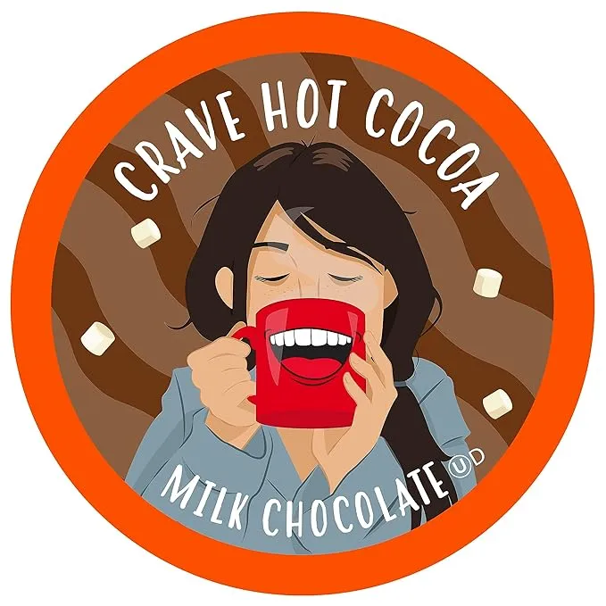 Crave Beverages Hot Chocolate Pods for K-Cup Brewers, Milk Chocolate, 40 Count