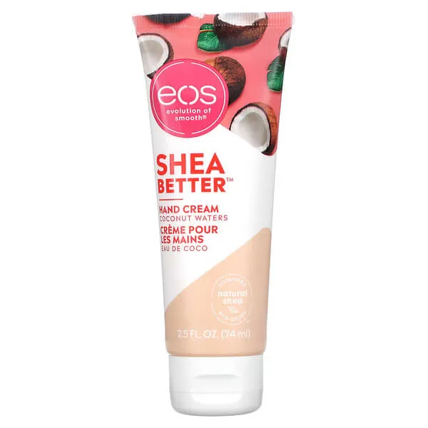 EOS, Shea Better, Crema per le mani, Acque di cocco, 74 ml