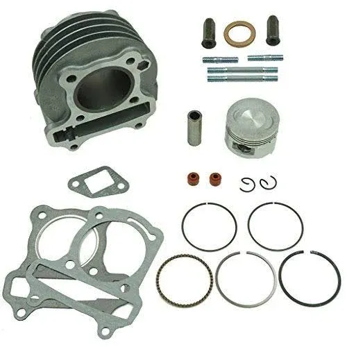 Glixal 52mm Big Bore Cylinder Kit Rebuild Kit GY6 49cc 50cc to 105cc 139QMB 139QMA Scooter Moped ATV Go-Kart