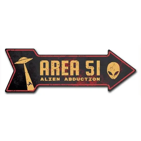 Area 51 Arrow Decal Funny Home Decor 36in Wide