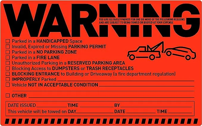 Easykart labels 50 Parking Violation Stickers Notice Parking Violation Stickers