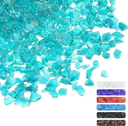 Crushed Glass for Crafts Reflective Tempered Glass Gravel Stone for Fireplace