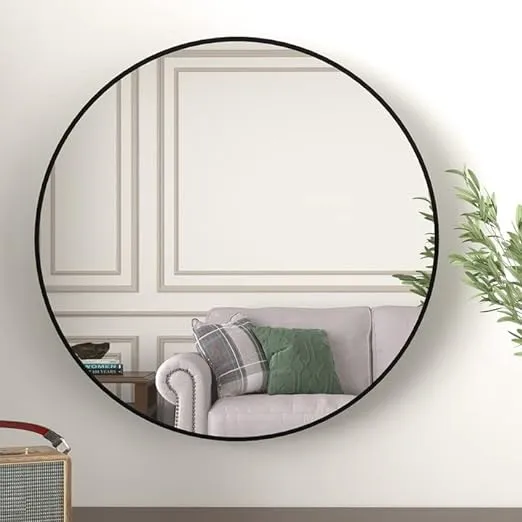 Beauty4U 20" Wall Circle Mirror for Bathroom, Black Round Mirror for Wall, 20 inch Hanging Round Mirror for Living Room, Vanity, BedroomBeauty4U 20" Wall Circle Mirror for Bathroom, Black…