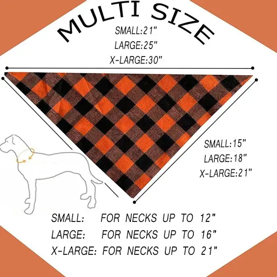 Fall Dog Bandana - Fall Dog Scarf - Orange Dog Bandana - Plaid Dog Bandana - Orange Dog Scarf - Plaid Dog Scarf