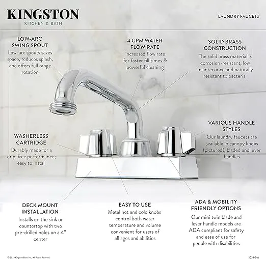 Kingston Brass KB470 Laundry , Faucet, Polished Chrome