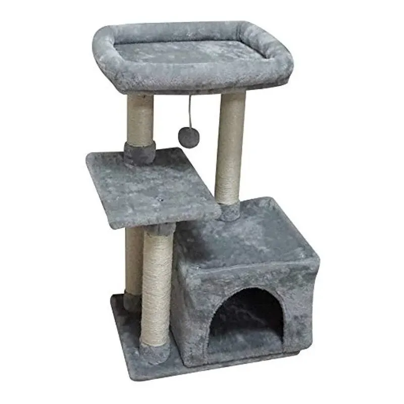 FISH&NAP Cute Cat Tree Kitten Cat Tower for Indoor Cat Condo Sisal Scratching ...