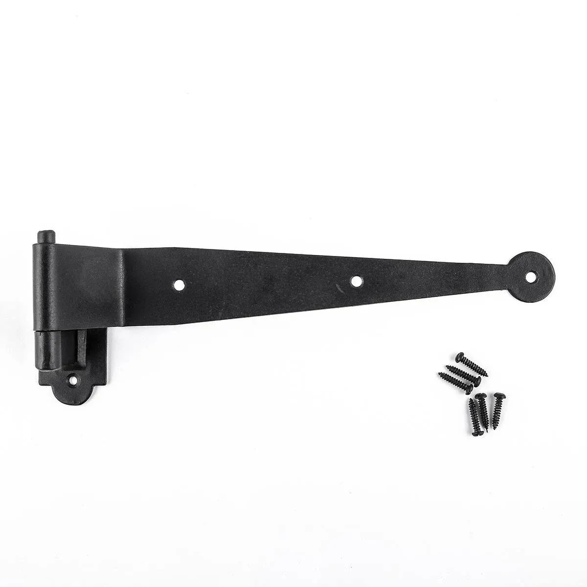 Renovators Supply Offset Lift Off Pintle Strap Hinge 11 3/4" Black Wrought Iron 2.5" Offset Pintle Strap Gate and Door Hinges w/Hardware