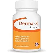 CEVA Derma-3 Softgels, Omega-3 Fatty Acid & Vitamin Supplement for Medium/Large Dogs (60Count)