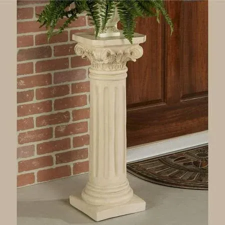 Touch of Class Classic Column Pedestal - Antique Ivory - Indoor, Outdoor - Made of Resin with Fiberglass - Roman Pillars for Table Sculptures, Statues, Vase, Garden