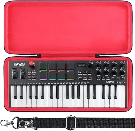 co2CREA Hard Travel Case Replacement for Akai Professional MPK Mini Plus USB MIDI Keyboard Controller 37 Mini Keys
