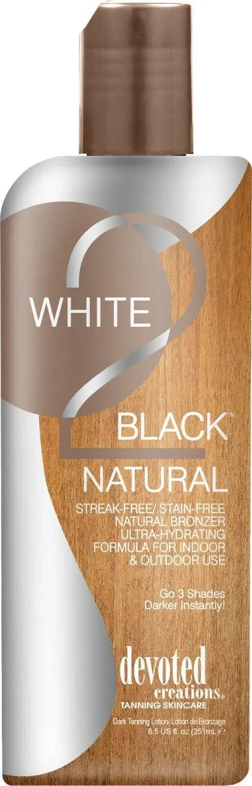 Devoted Creations White 2 Black Natural Streak Free Bronzer Tanning Lotion 8.5oz