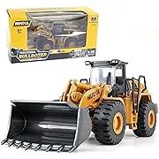 Gemini&Genius Mechanical Loader Toy, Construction Vehicle Wheeled Loader 1/50 Scale Skid Steer Loader Toy, Bulldozer Shovel Engineering Vehicle Alloy Models for Kids, Collection and Decoration House