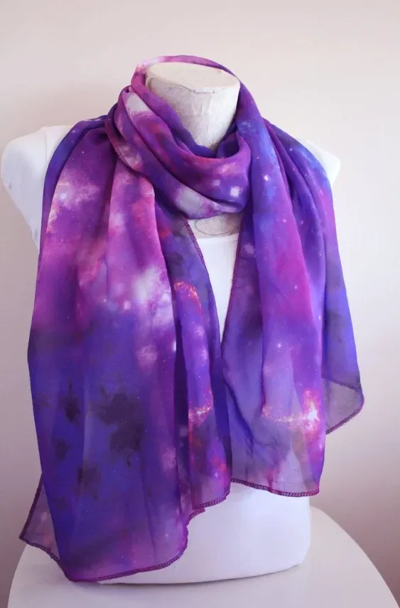 Space Scarf Galaxy Infinity Scarf Nebula Galaxy Print Gift for Women Fashion Accessories Handmade