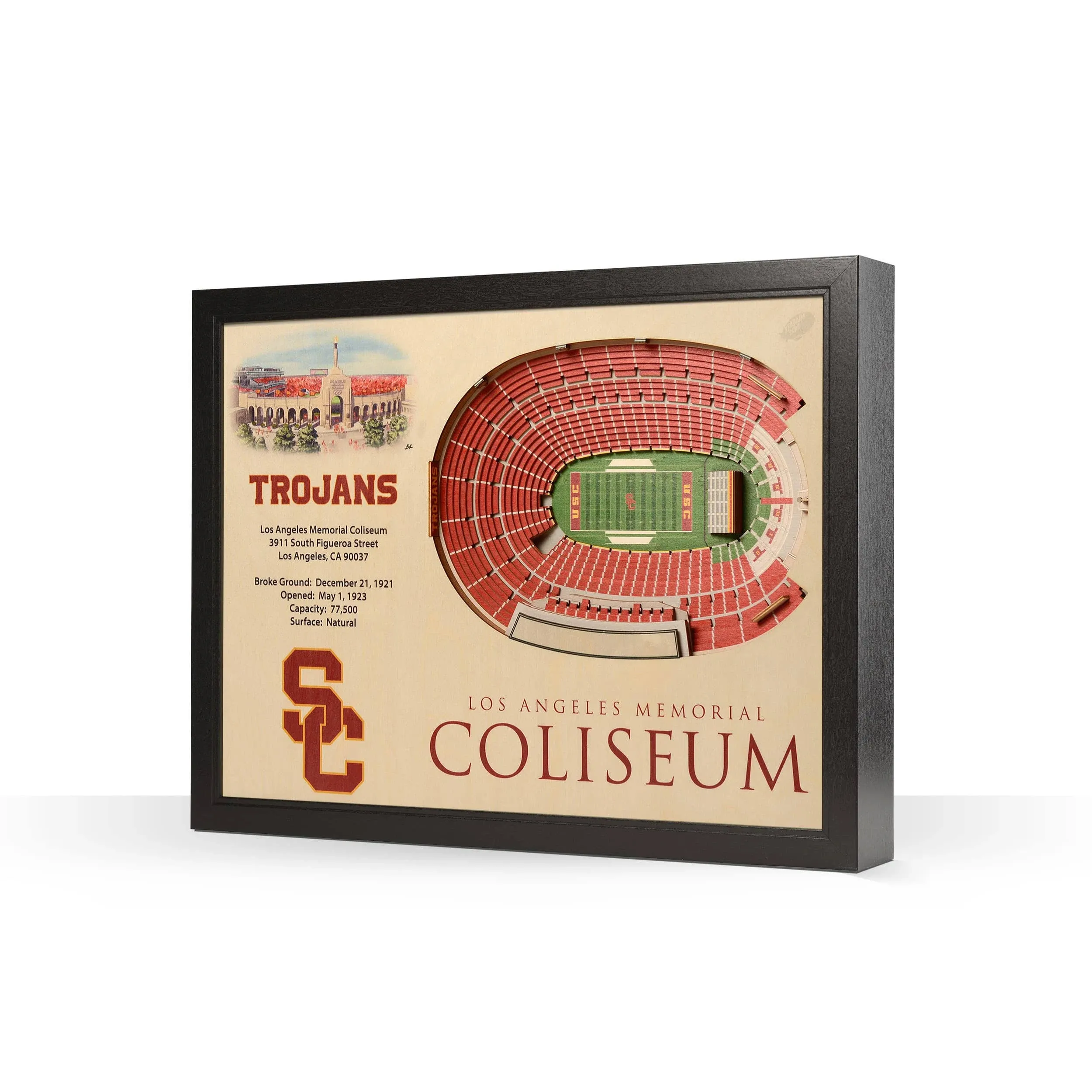 Alabama Crimson Tide 25 Layer Stadium View 3D Wall Art