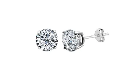 14k White Gold Plated 0.50ct Round White Cubic Zirconia Stud Earrings Round White 1 Pack White Gold Cubic Zirconia