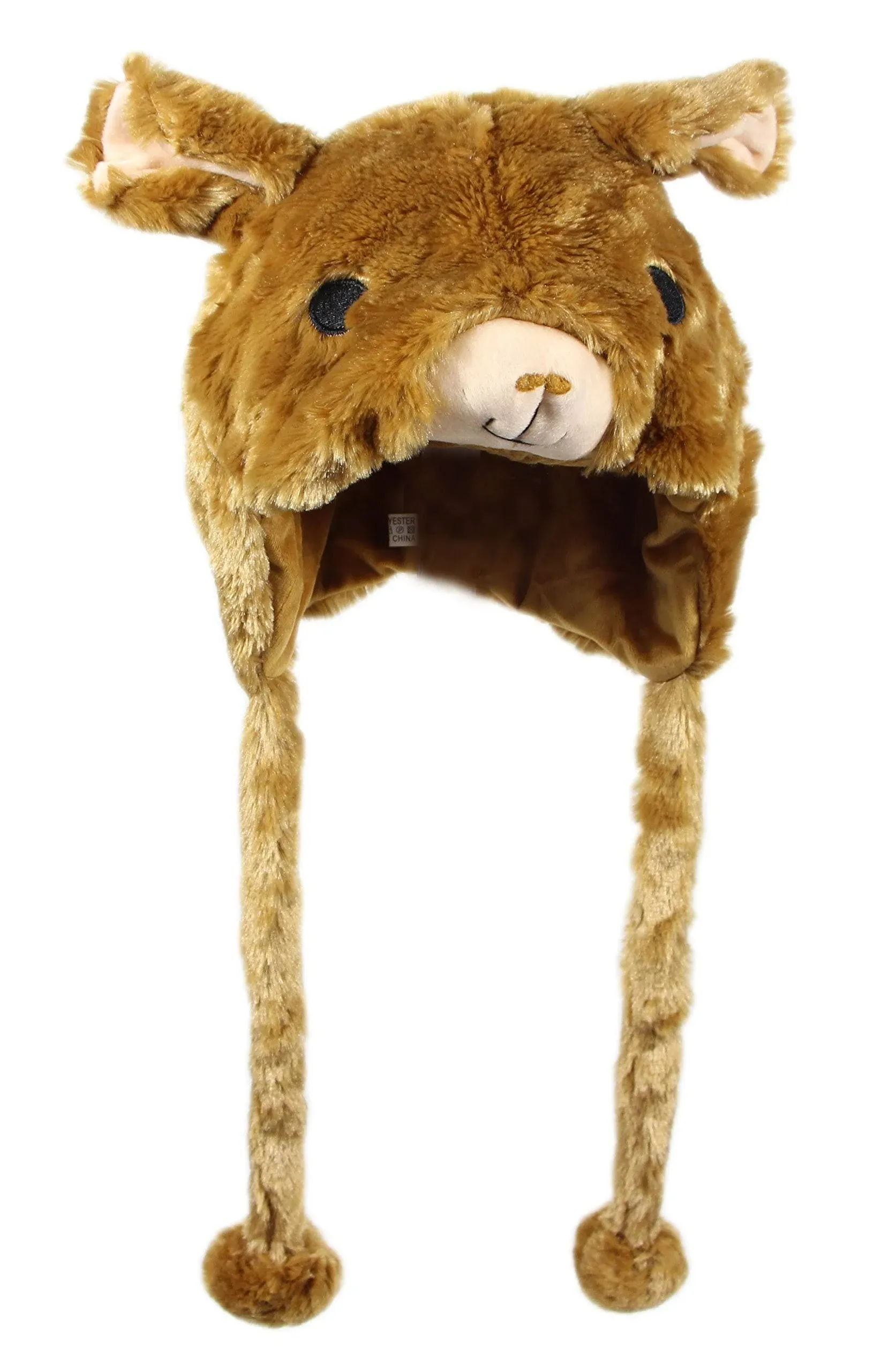 Bioterti Plush Fun Animal Hats One Size Cap Polyester with Fleece Lining