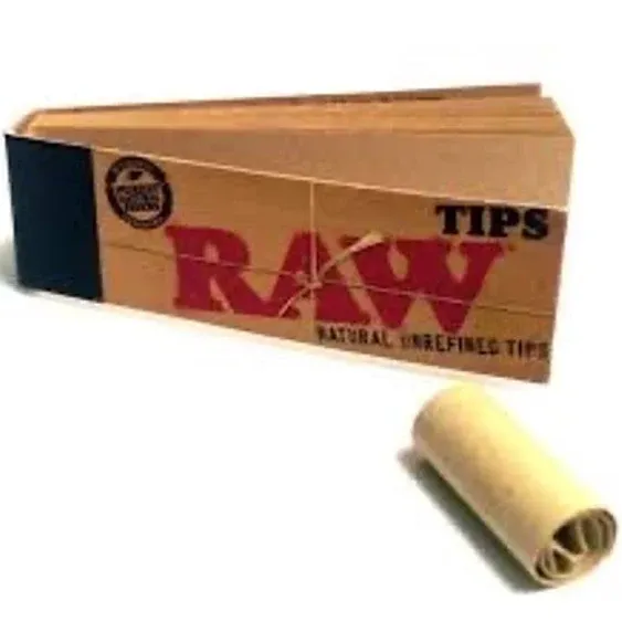 Raw Natural Paper Tips, Brown, Pack of 50