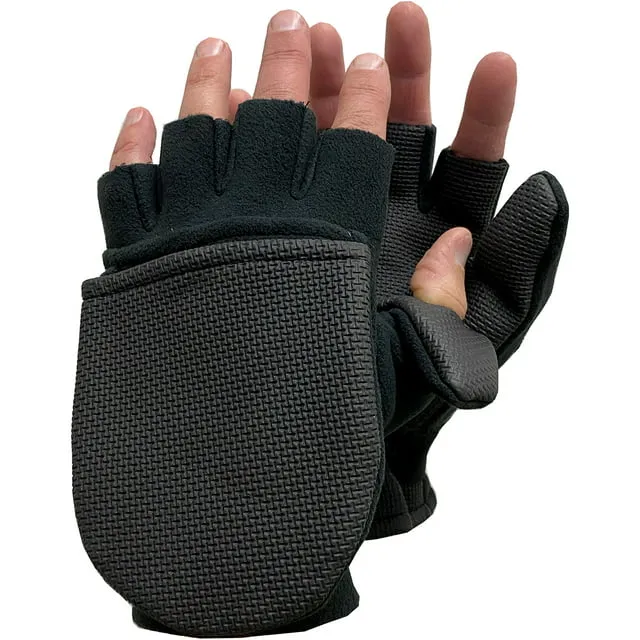 Glacier 759BK-M Flip Mitt Windproof - Fleece Med - 759BK-M