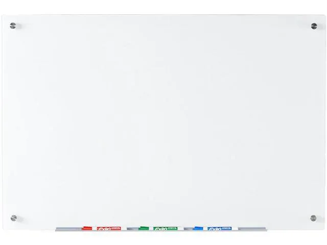 Audio-Visual Direct Ultra White Magnetic Glass Dry-Erase Board Set - 23 5/8 x 35 1/2 Inches -