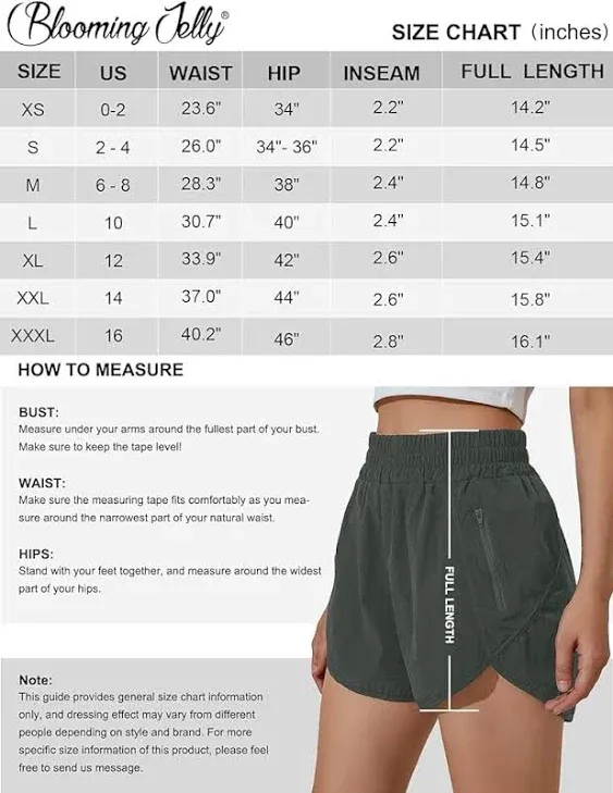 Blooming Jelly Womens High Waisted Running Shorts Athletic Workout Shorts Quick Dry Pants with Zipper Pocket