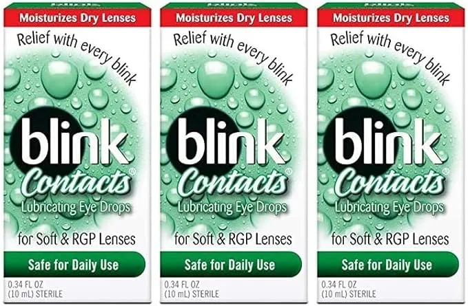 blink Contacts Lubricating Eye Drops 0.34 fl oz (10 mL) - Pack of 3