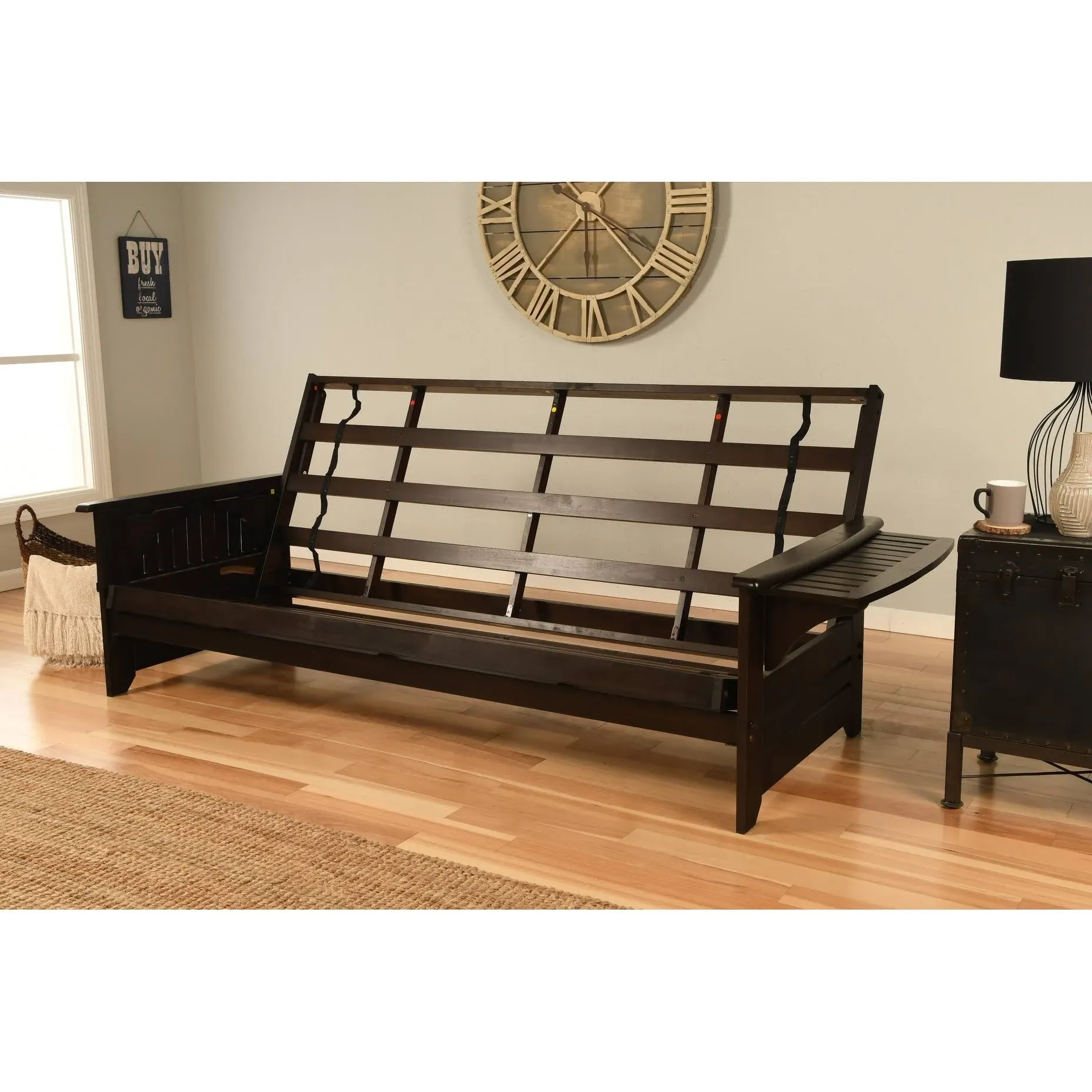 Somette Phoenix Queen-size Futon Frame in Espresso Finish, Black