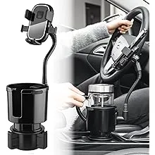 Sioukoai 2 in 1 Adjustable Car Cup Holder Phone Mount Auto Cup Holder Extender