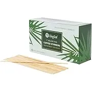 KingSeal Bamboo Wood Coffee Stirrers, Square End, 7 inch Length, 100% Renewable and Biodegradable - 2000 Count (4 Boxes of 500)