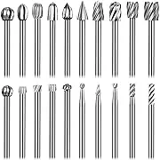 Tonsiki 20pcs Tungsten Carbide Rotary Burr Set with 1/8 inch Shank for DIY ...