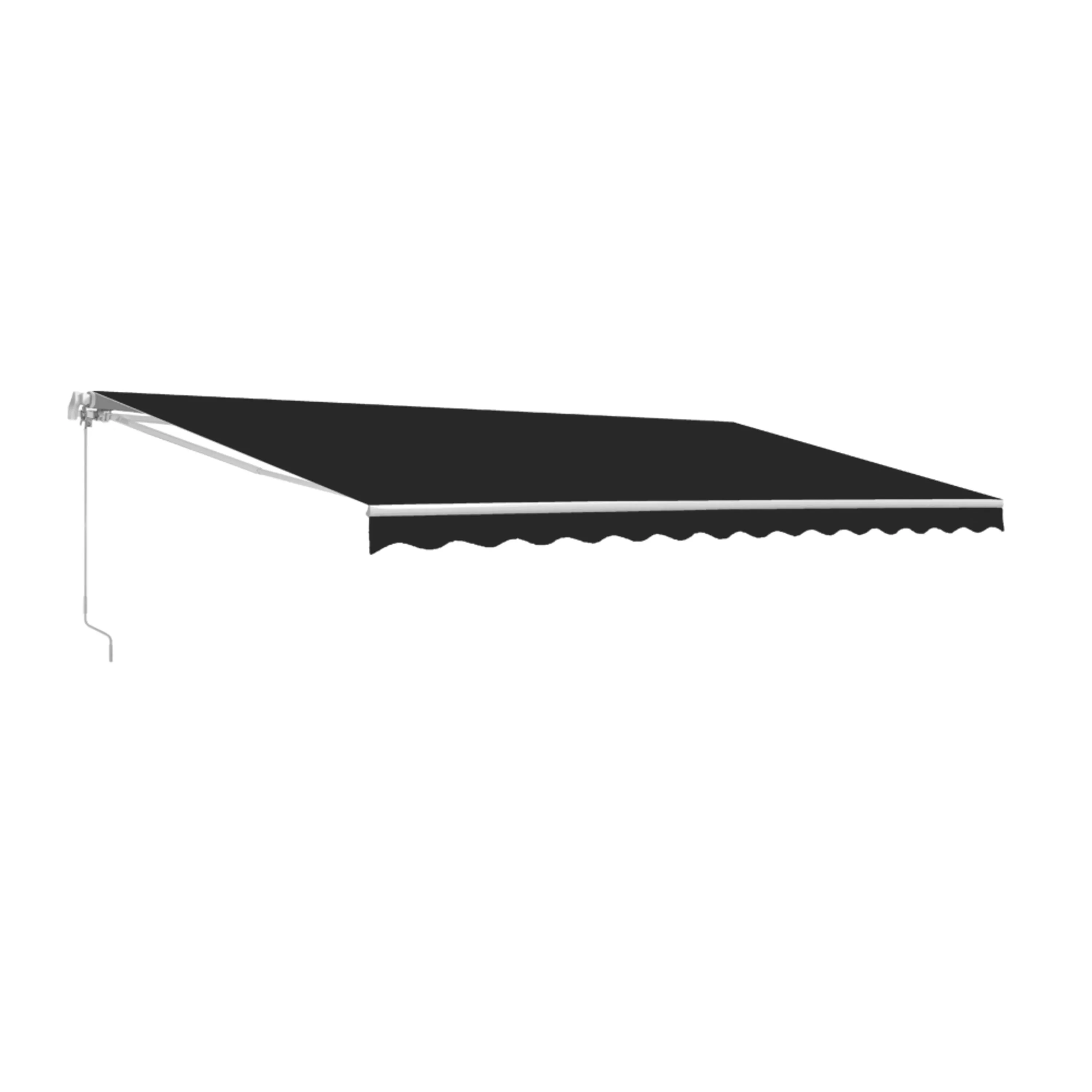 ALEKO 156-in Wide x 120-in Projection Black Solid Manual Retractable Patio Awning