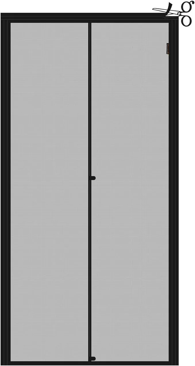 Yotache Adjustable Magnetic Screen Door Fit Doors Size Width 34 inch - 38 inch Height 96 inch - 98 inch, Reinforced Fiberglass Insect Fly Mesh Curtain