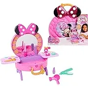 Disney Junior Minnie Mouse Get Glam Magic Table Top Pretend Play Vanity with Lights and Sounds, Officially Licensed Kids Toys for Ages 5 Up by Just Play