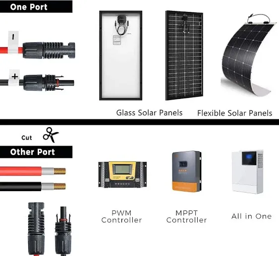 JJN 10AWG 20Feet Solar Panel Cables Solar Extension Cable with Female and Male 