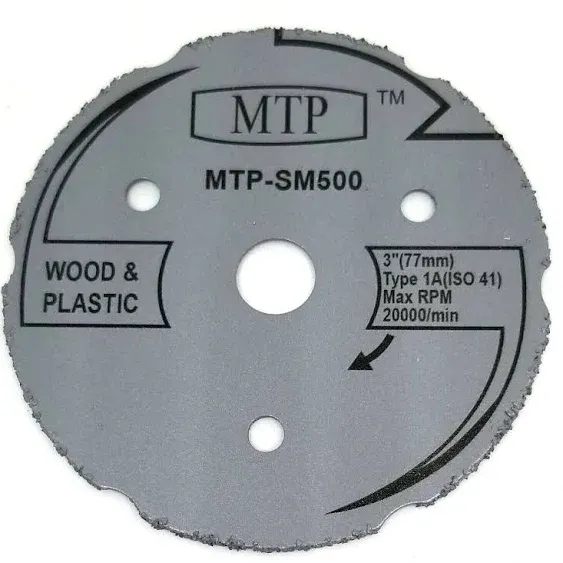 MTP Brand Pack of 5 Assort 3" Wood Plastic Metal Masonry Cutting Wheel Compatible to use for Dremel SM510C sm520 sm500 sm540 Saw Max Rigid R87547B Milwaukee 2522-20 Cut Off Tool - 7/16" Arbor