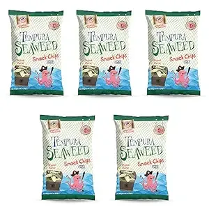 Swashbuckle Snacks Crispy Tempura Seaweed Snack Chips Original Flavor 0.95oz (27g) - 5 pack, Made in Japan, Otsumami