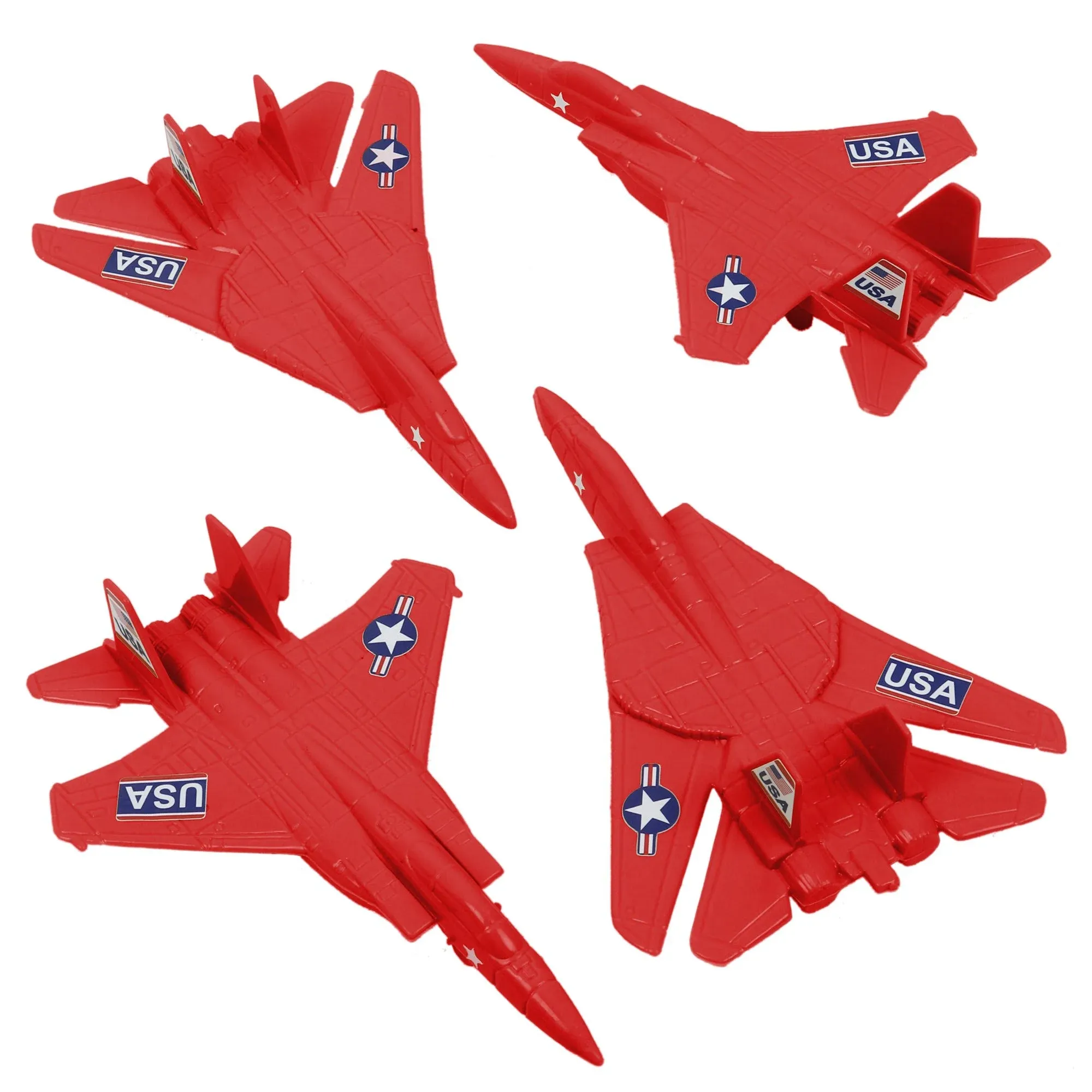 TimMee Plastic Army Men Combat Fighter Jets 4pc Airplanes Made in USA