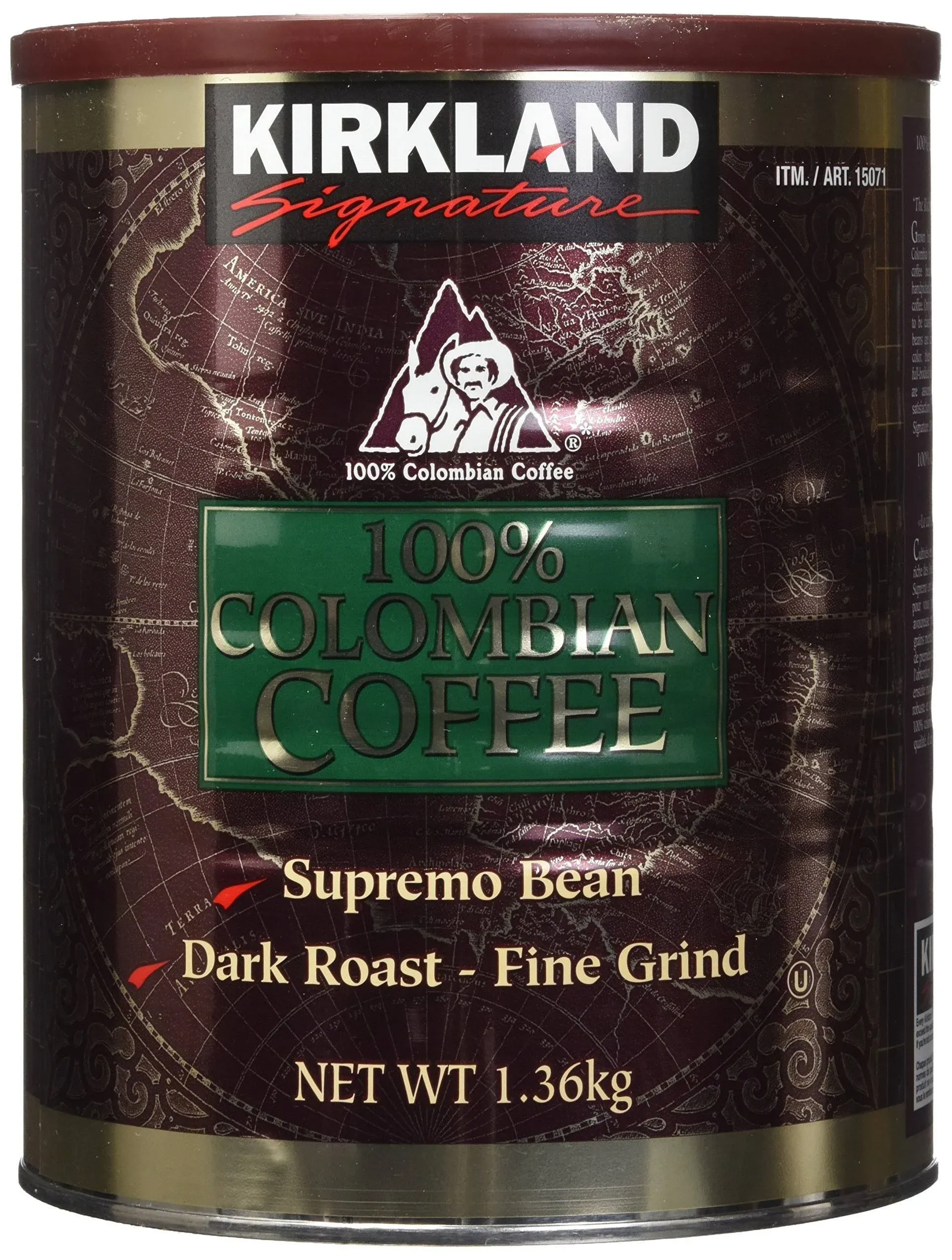 Kirkland Signature 100% Colombian Ground Coffee, Dark, 3 lbs