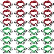 24PCS Christmas Wrist Band Jingle Bells Bracelets Jingle Bell Musical Red,Green