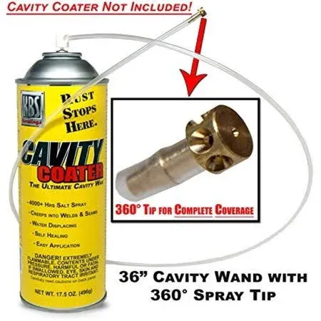 KBS Coatings 75015 36" Cavity Wand with 360 Degree Spray Tip (Cavity Coater Aerosol Can NOT Included)