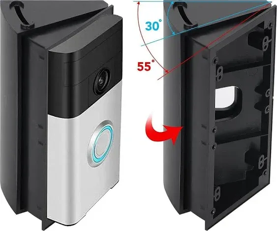 Adjustable 30 To 55 Degree Doorbell Angle Mount Compatible With Video