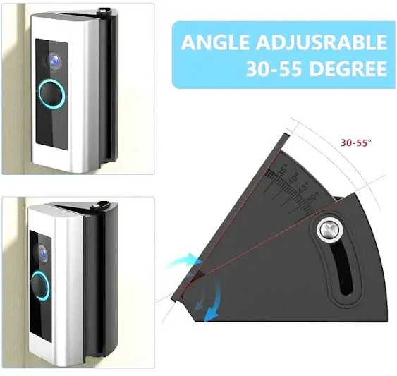 Riovo Adjustable 30 To 55 Degree Doorbell Angle Mount Compatible With